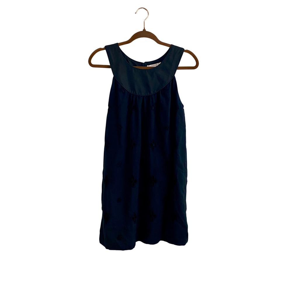 Rebecca Taylor Silk Lined Wool Blend Eyelet Babydoll Dress Black Sz 8 Whimsigoth